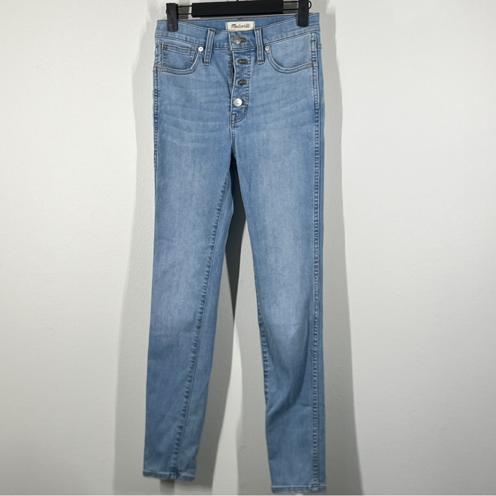 Madewell Women’s Size 25 Denim Blue 10” High Ride Jeans skinny jeans. button Up